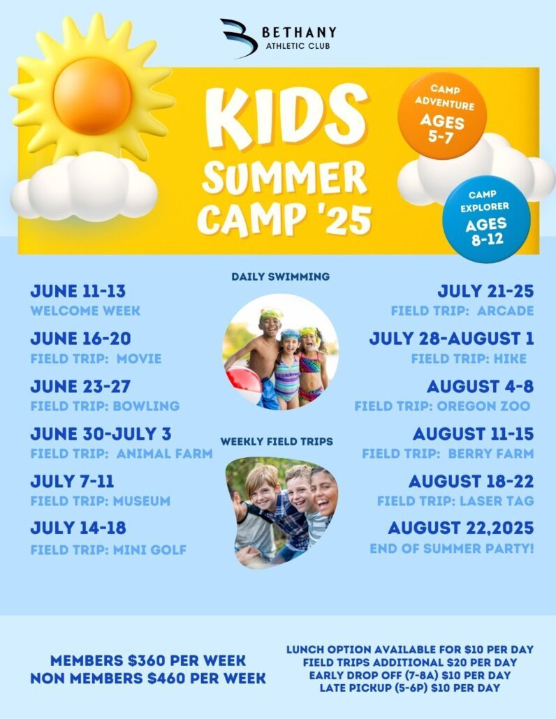 Kids Summer Camp 25 at Bethany Athletic Club in Portland Oregon