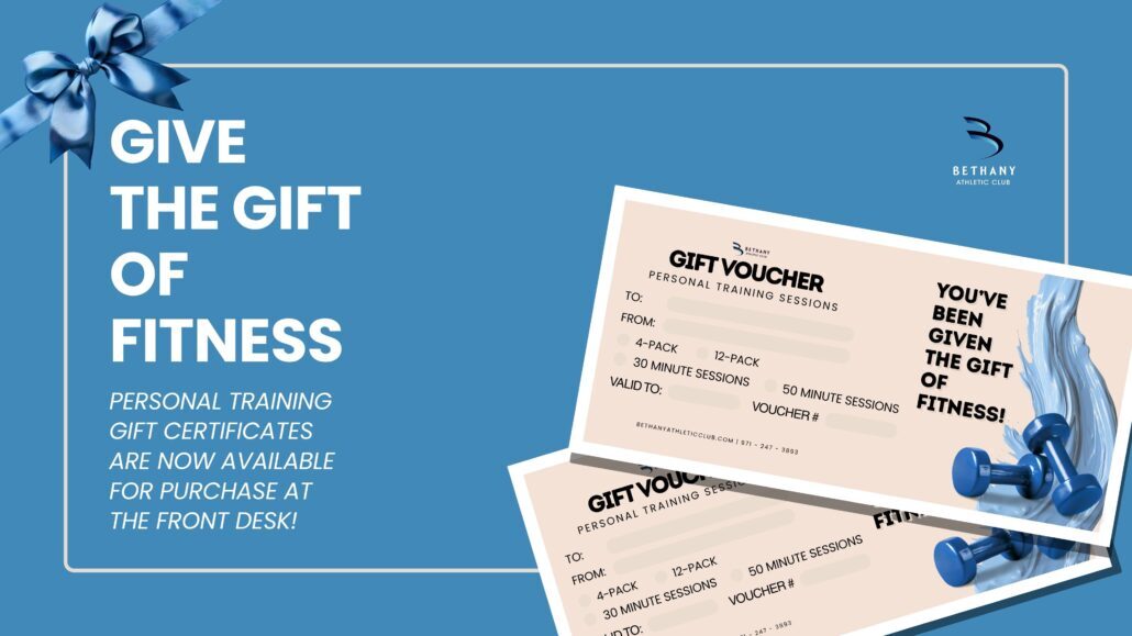 Personal training gift certificate at Bethany Athletic Club in Portland Oregon